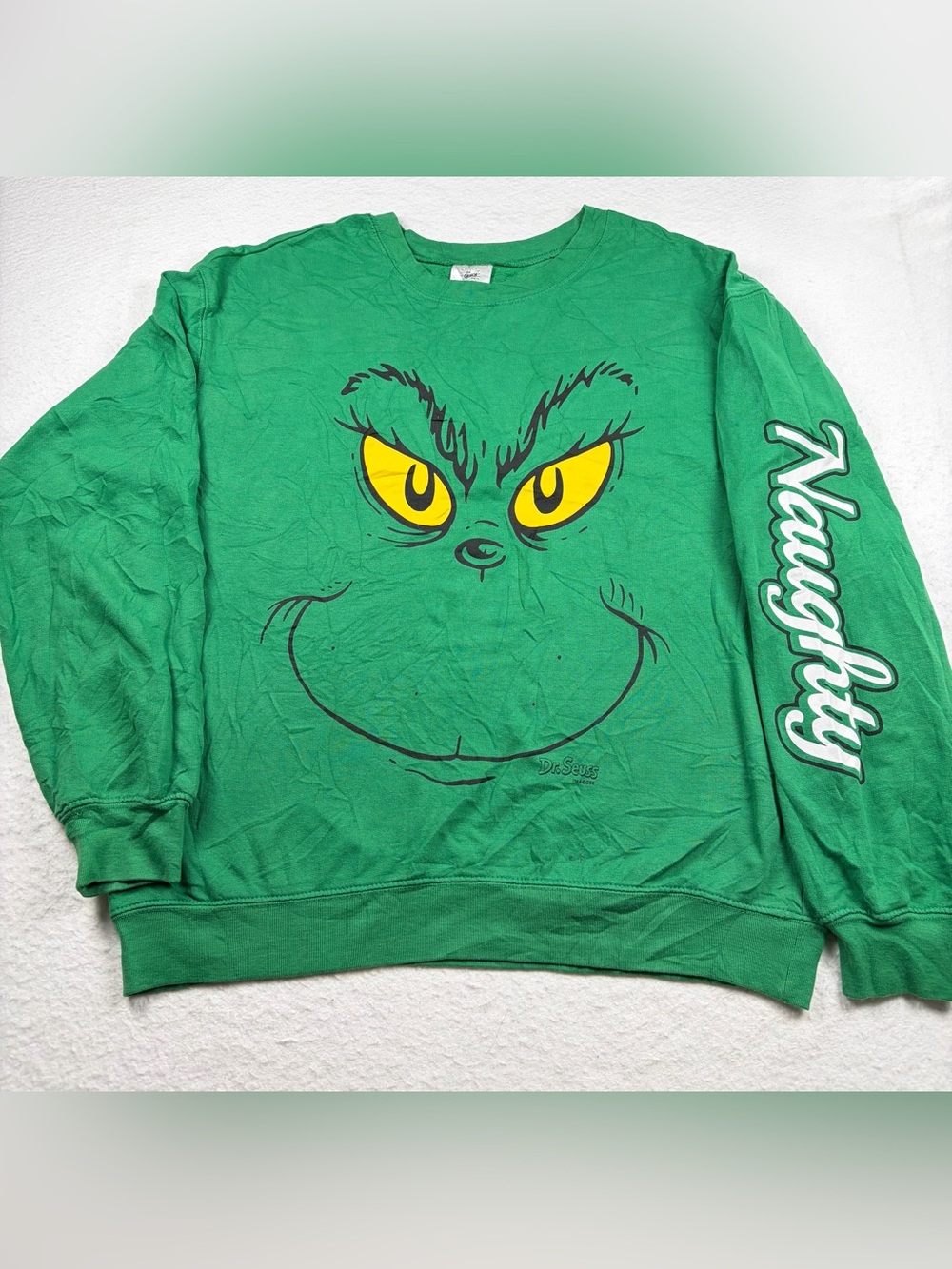Dr. Seuss The Grinch Green Kids Crewneck Sweatshirt size 11-13